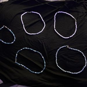 four piece handmade necklace + anklet set